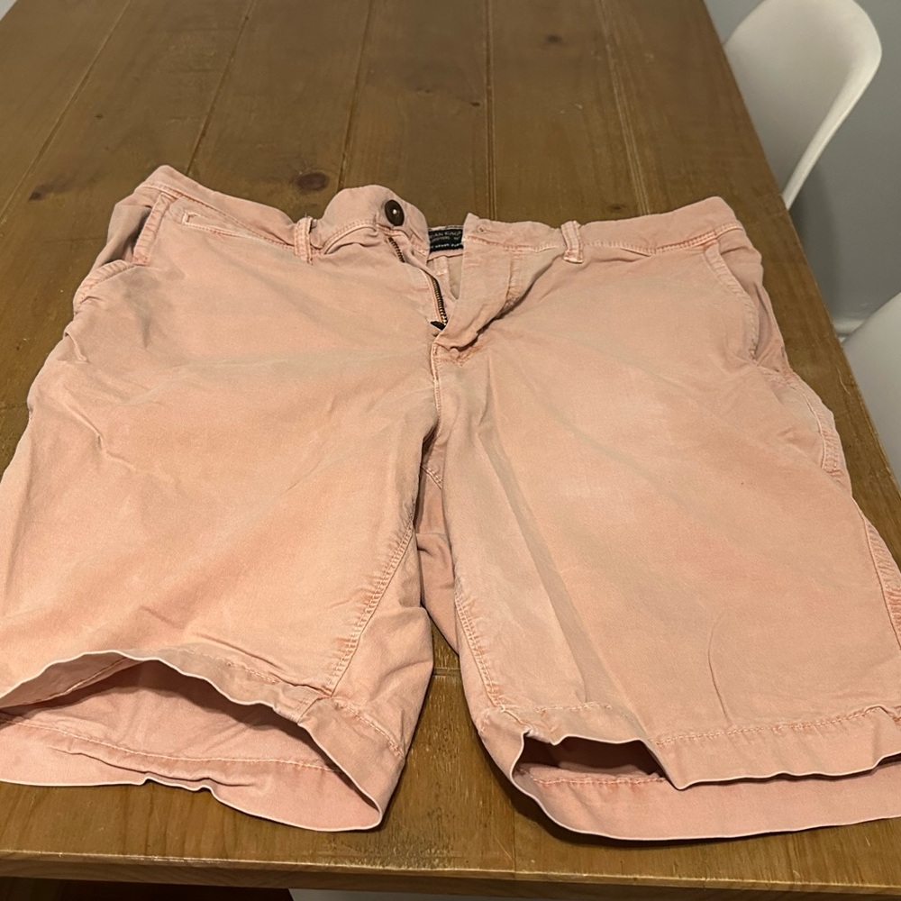 American Eagle Outfitters Next Level Flex Shorts Salmon Orange 32” Waist